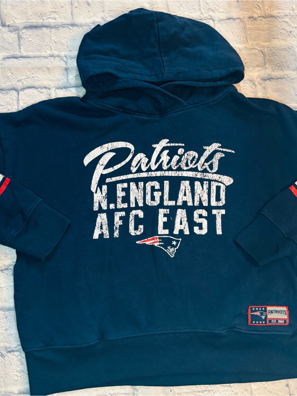 Women’s New England Patriots Navy/Red/White Hoodie Size Large